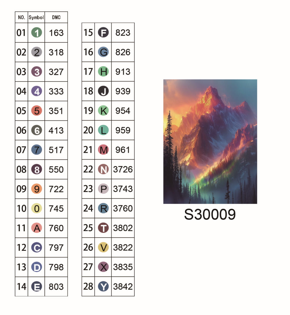 Алмазная мозаика "Горный пейзаж в лучах заката", без подрамника, 30*40см, в кор. 39*8*3см, ТМ Dreamtoys