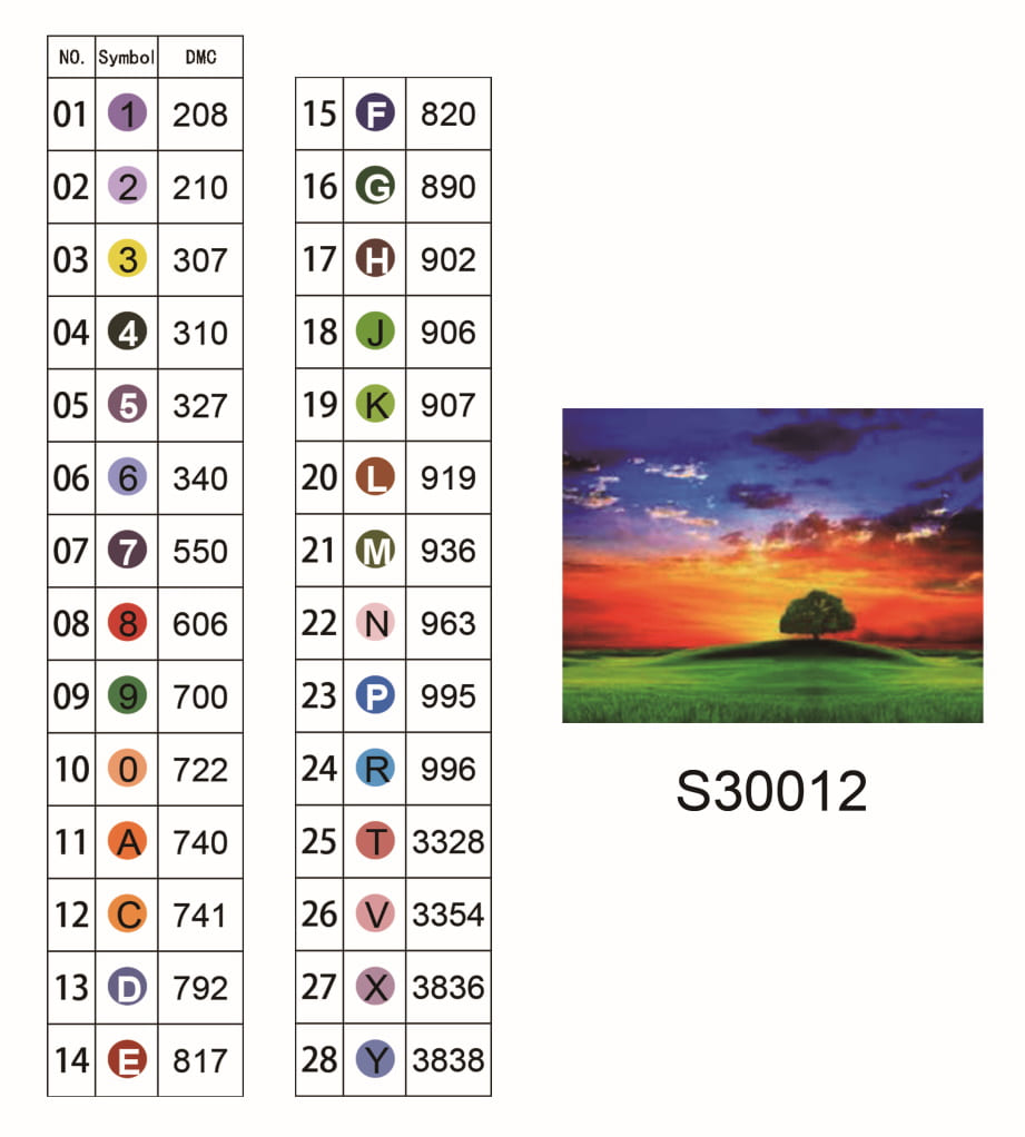 Алмазна мозаїка "Самотнє дерево на заході", без підрамника, 30*40см, в кор. 39*8*3см, ТМ Dreamtoys