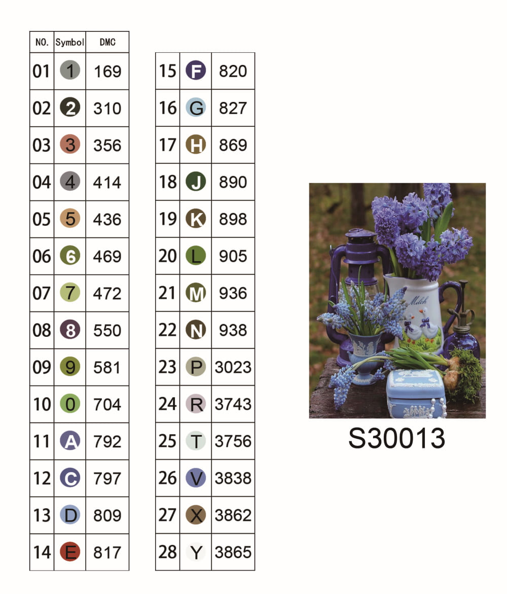 Алмазная мозаика "Букеты гиацинта", без подрамника, 30*40см, в кор. 39*8*3см, ТМ Dreamtoys