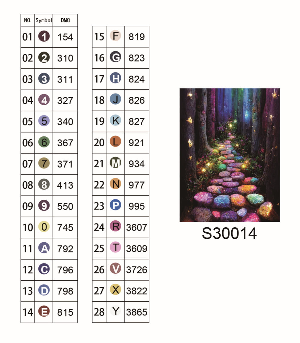 Алмазная мозаика "Волшебная тропа в лесу", без подрамника, 30*40см, в кор. 39*8*3см, ТМ Dreamtoys