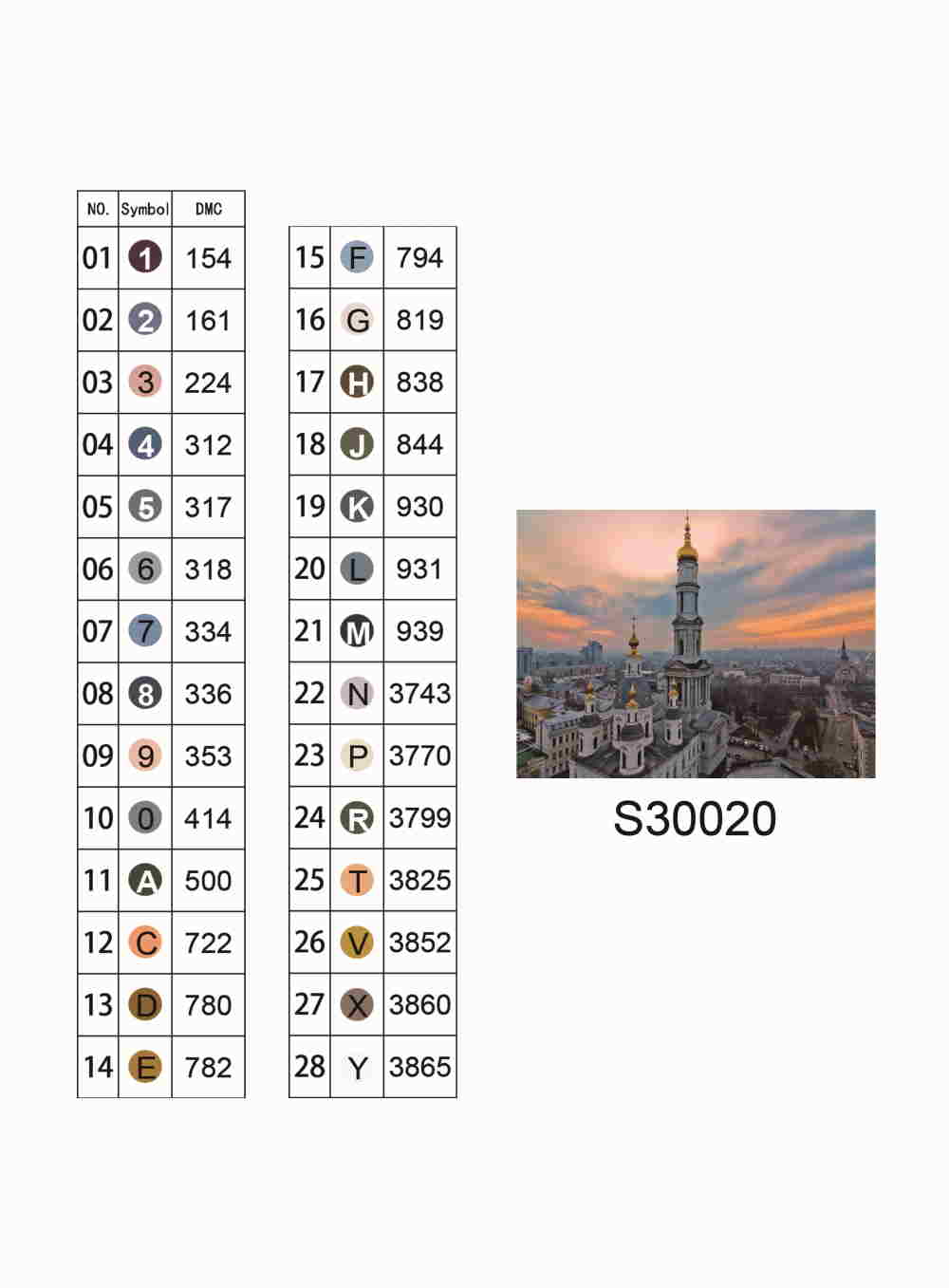 Алмазная мозаика "Закат над Харьковом с куполами", без подрамника, 30*40см, в кор. 39*8*3см, ТМ Dreamtoys