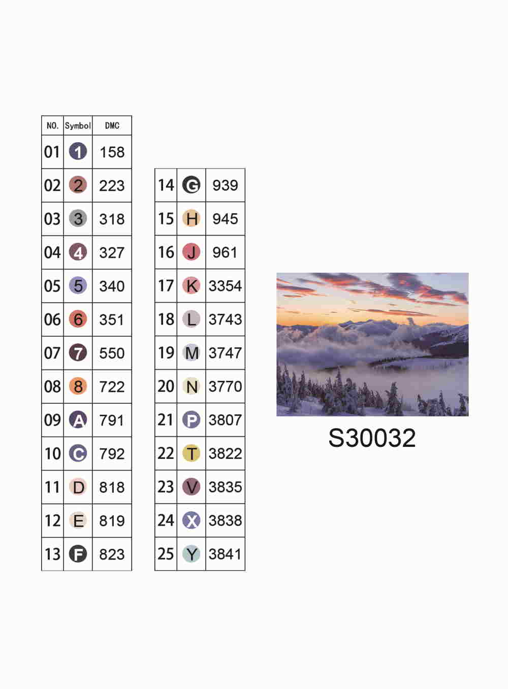 Алмазная мозаика "Зимний закат в горах", без подрамника, 30*40см, в кор. 39*8*3см, ТМ Dreamtoys