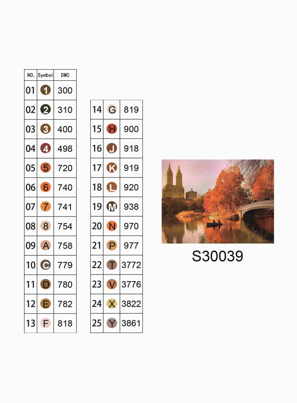 Алмазная мозаика "Осенний парк с мостом", без подрамника, 30*40см, в кор. 39*8*3см, ТМ Dreamtoys