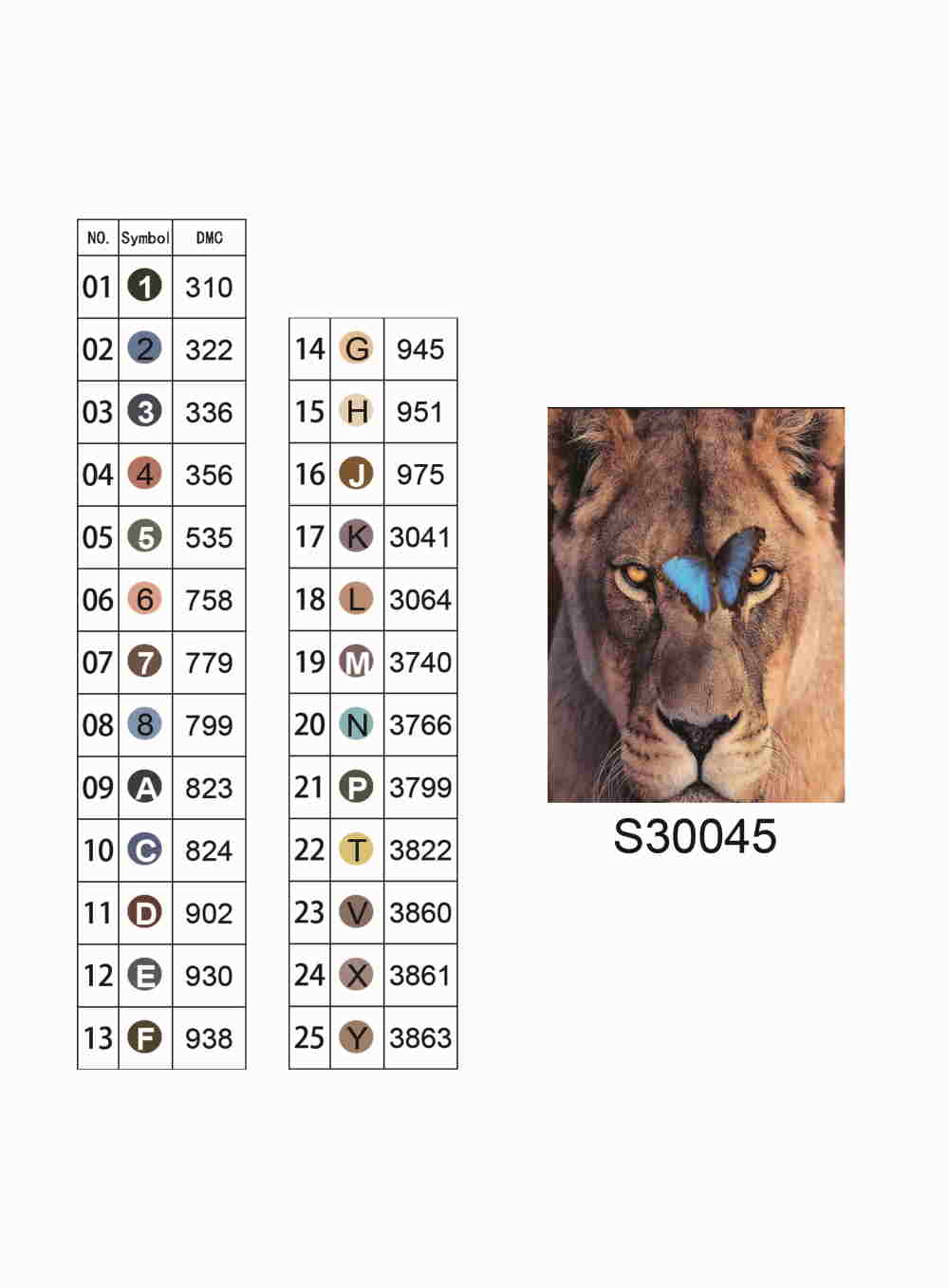 Алмазная мозаика "Лев и бабочка", без подрамника, 30*40см, в кор. 39*8*3см, ТМ Dreamtoys