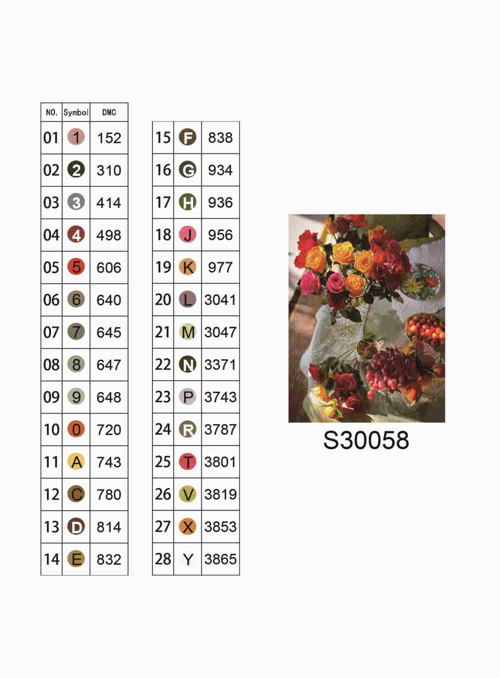 Алмазная мозаика "Розы и фрукты на столе", без подрамника, 30*40см, в кор. 39*8*3см, ТМ Dreamtoys