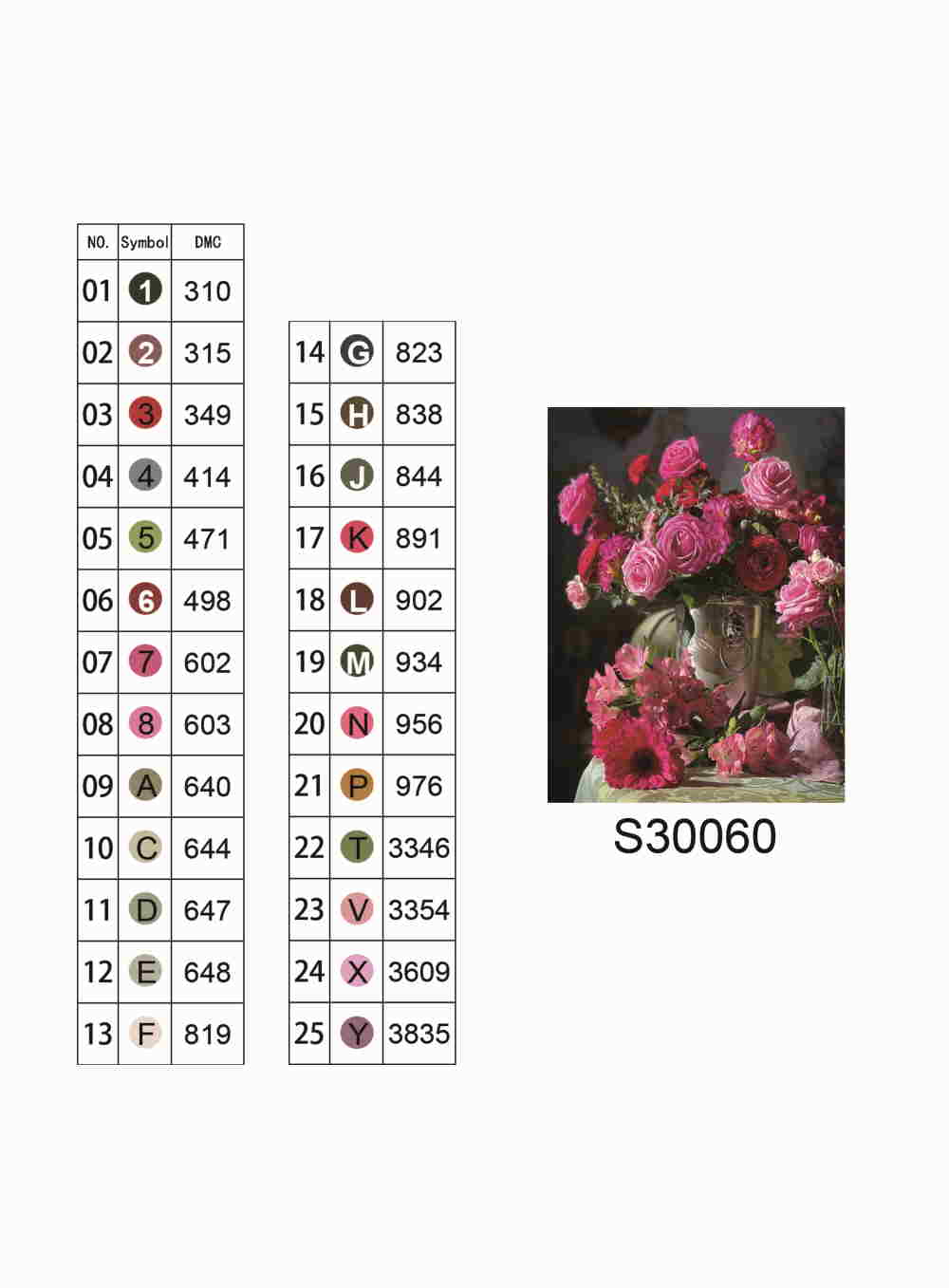 Алмазна мозаїка "Букет троянд у срібній вазі", без підрамника, 30*40см, в кор. 39*8*3см, ТМ Dreamtoys