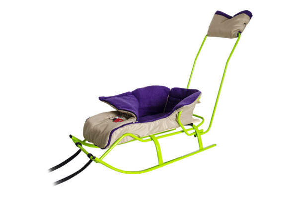 Чехол на санки "Конверт" с муфтой беж/фиолетовый флис 67*30*25см, ТМ VITAN, Украина