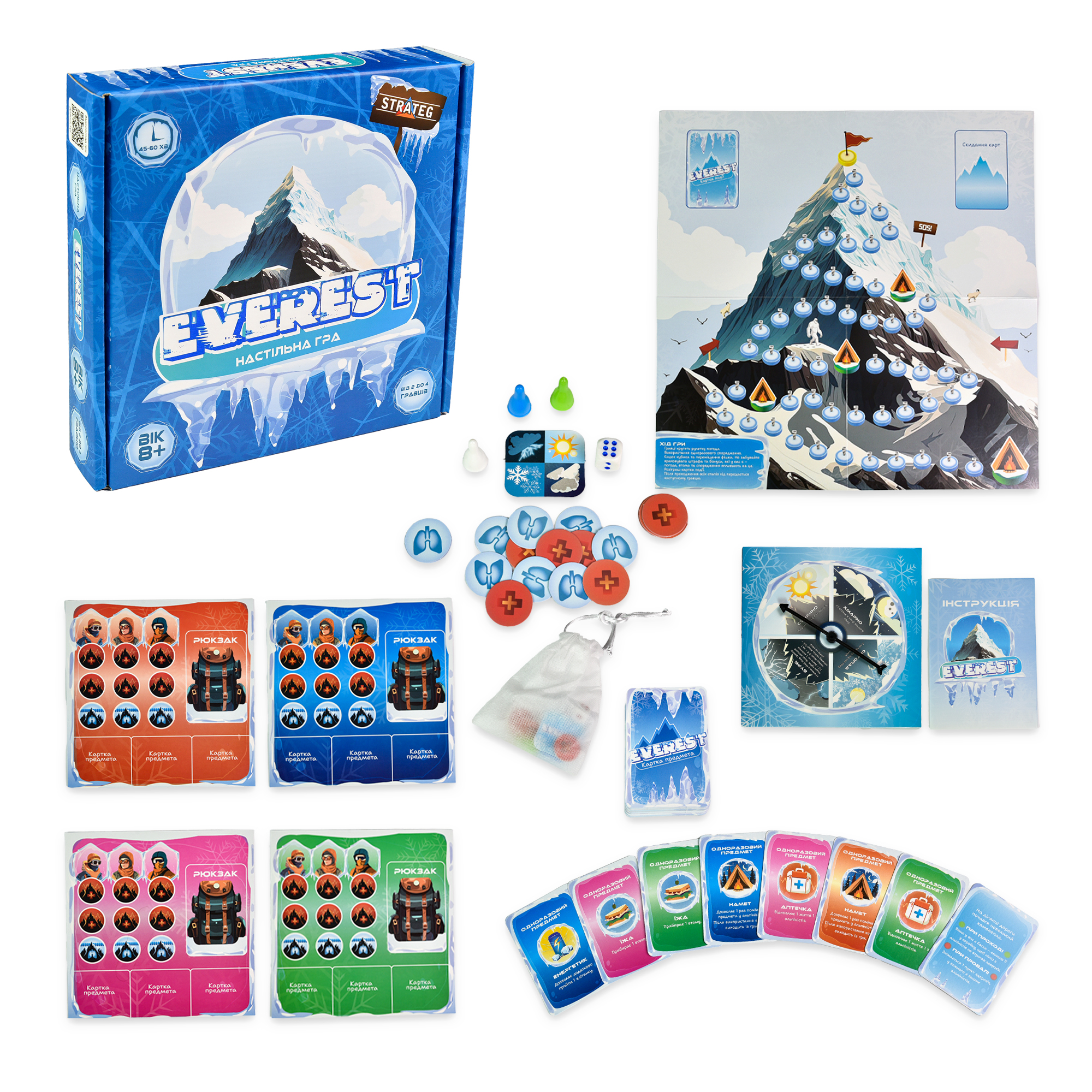 Настільна гра "EVEREST" українською мовою, в кор. 26*26*6см, ТМ Стратег, Україна