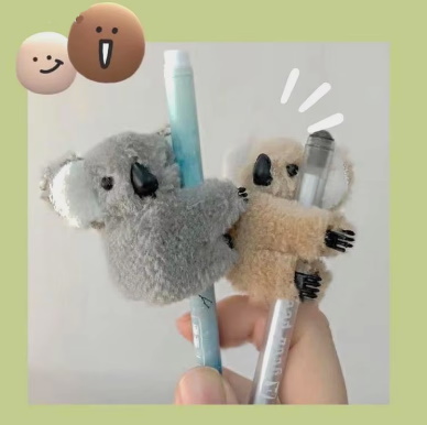 Зажим для волос плюшевая Коала бежевая, пак.12*11см