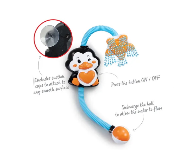 Игрушка для ванной Душ Пингвин, в кор. 25*21*11см