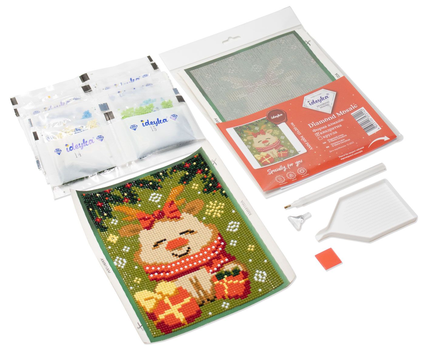 Алмазная мозаика без подрамника для детей "Волшебный котик" 15х20см, пакет, ТМ Идейка, Украина