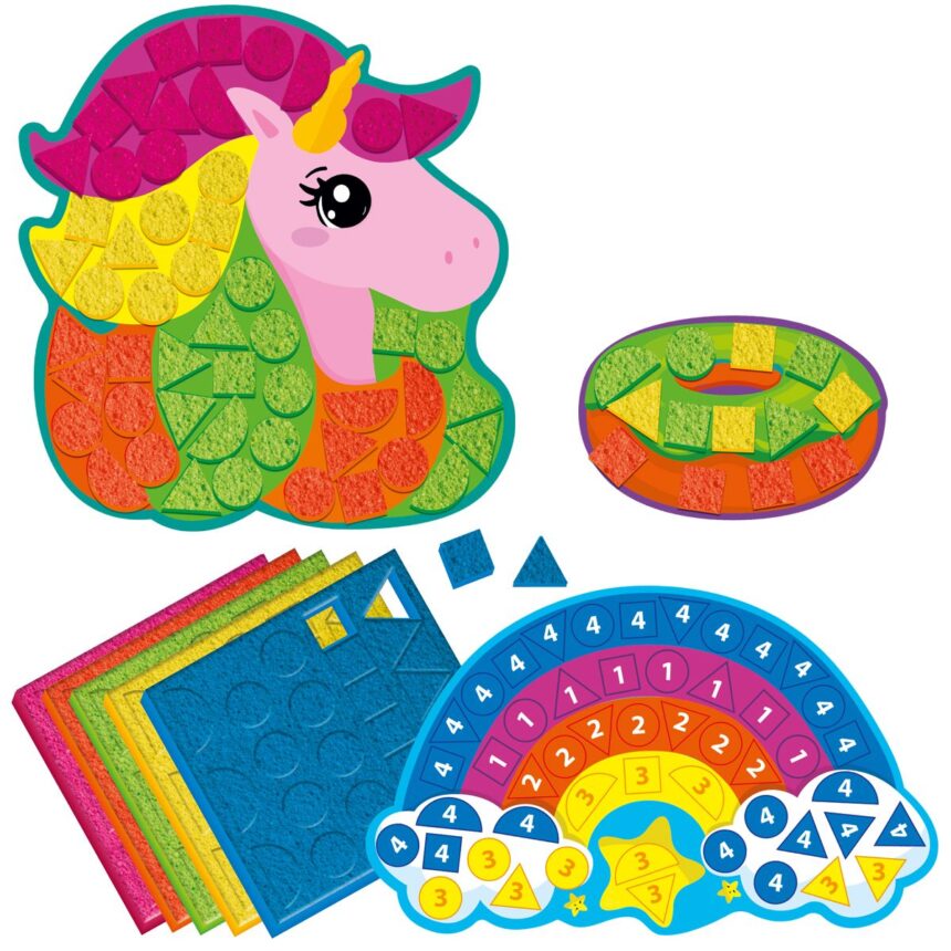 Набор для творчества с плюшевой мозаикой "Единорог и Радуга", пак. 26*21см, ТМ Vladi Toys, Україна