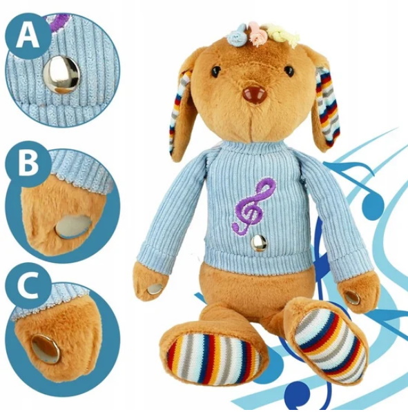 Животное собака, 40см, сенсорные кнопки, звук(укр), музыка, свет, на батар., в кор. 15*25*12см (20шт)