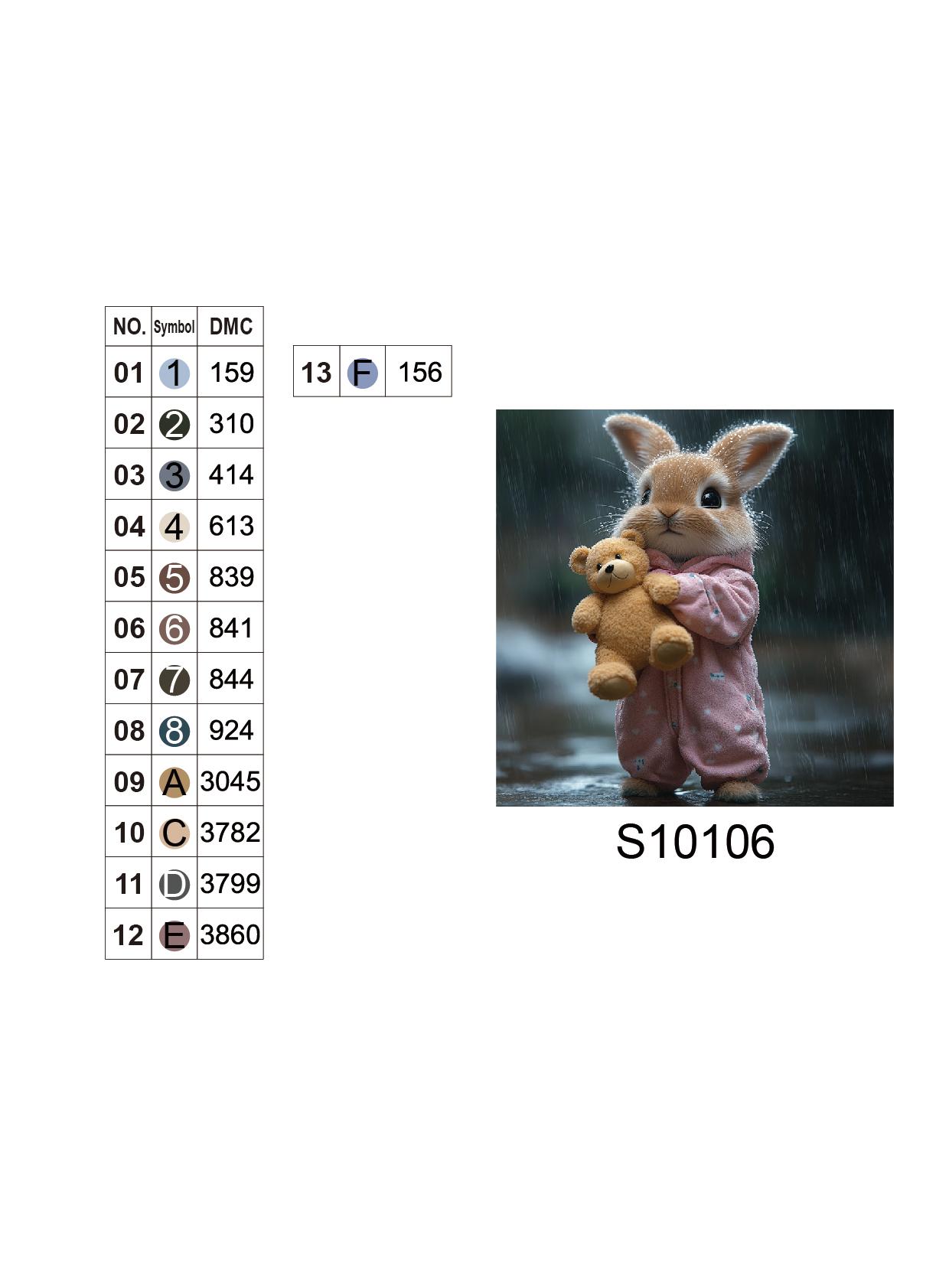 Алмазная мозаика "Зайка с мишкой под дождём", 20*20см, на рамке, в кор. 21*21*2,5см, ТМ Dreamtoys