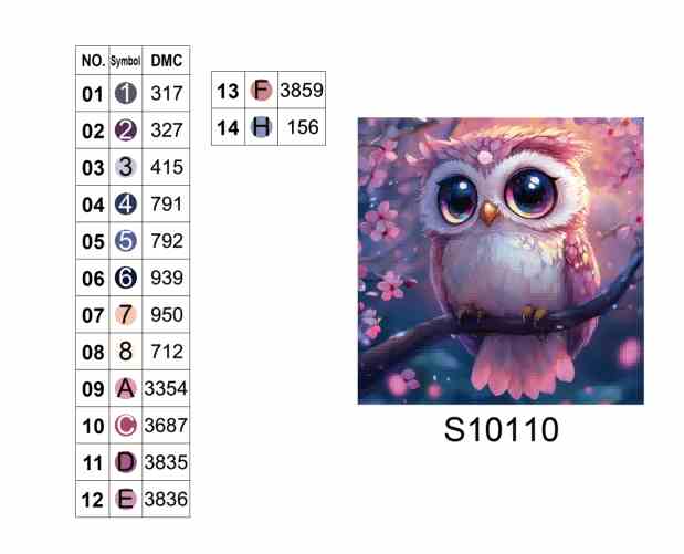 Алмазна мозаїка "Рожева сова", 20*20см, на рамці, в кор. 21*21*2,5см, ТМ Dreamtoys