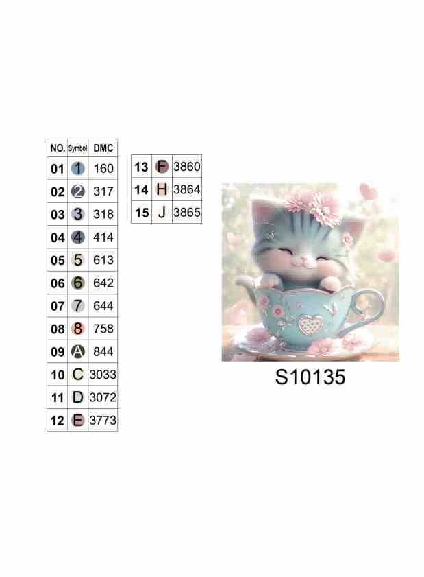 Алмазная мозаика "Чаепитие с котёнком", 20*20см, на рамке, в кор. 21*21*2,5см, ТМ Dreamtoys