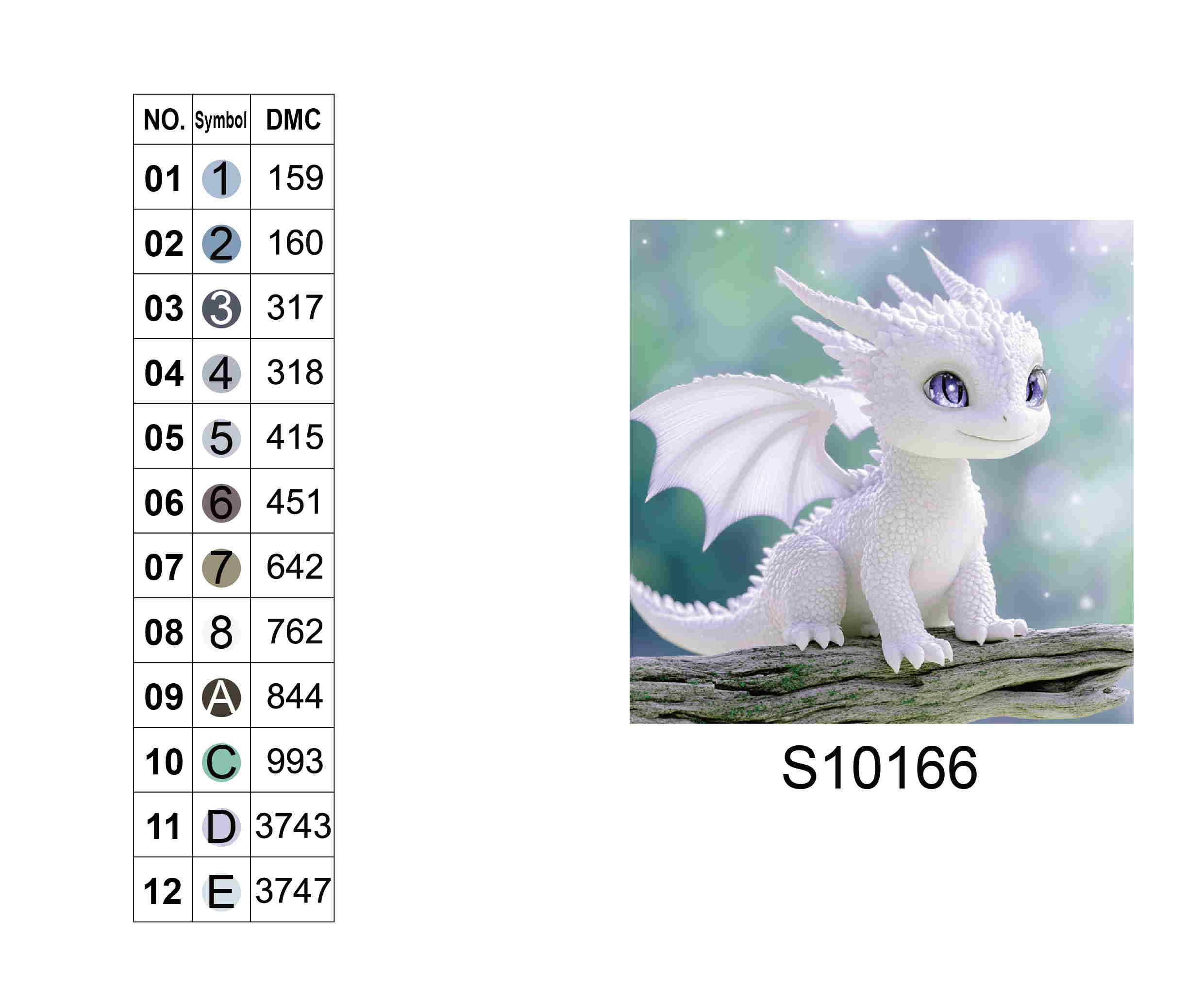 Алмазная мозаика "Белоснежный дракон", 20*20см, на рамке, в кор. 21*21*2,5см, ТМ Dreamtoys