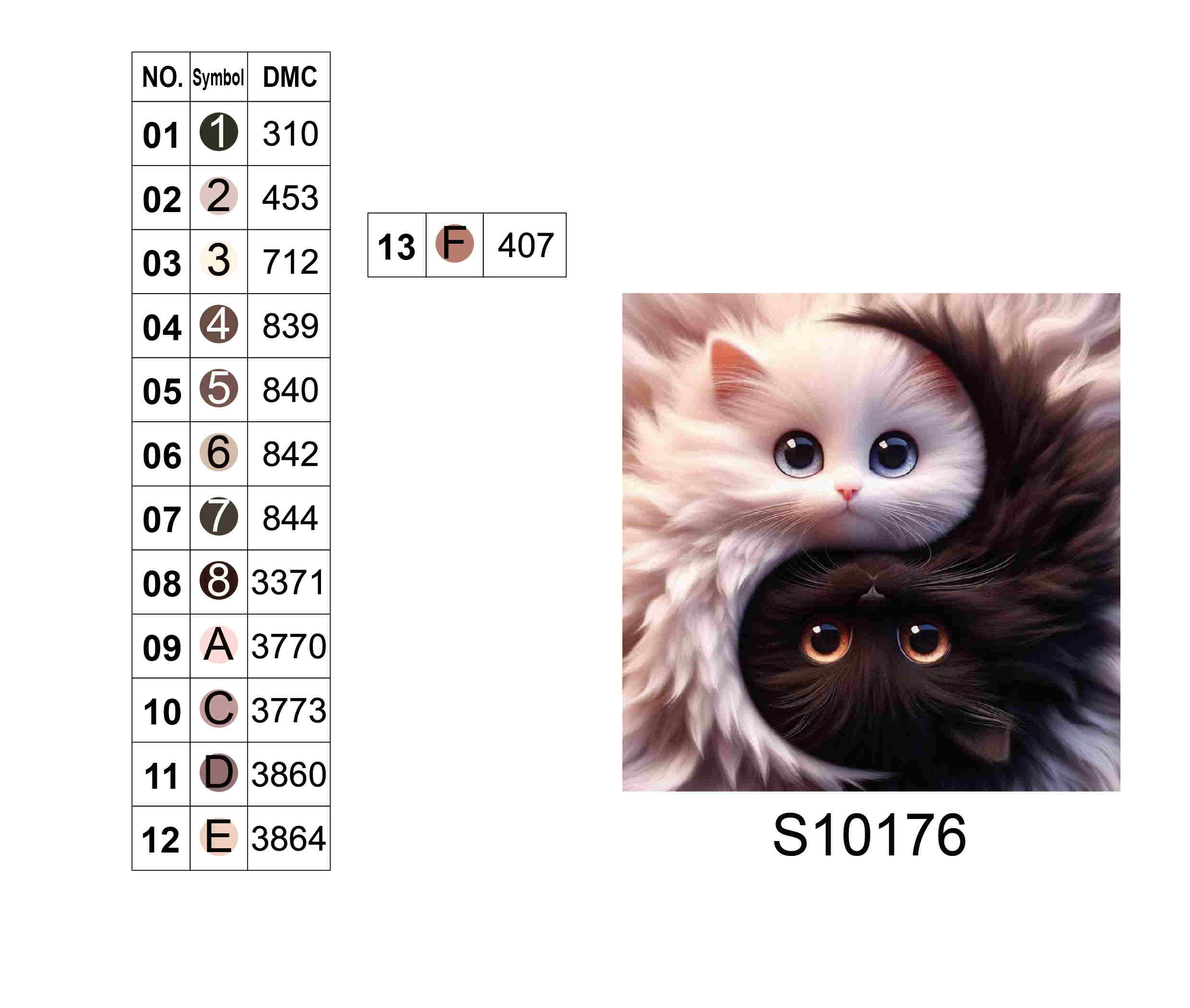 Алмазная мозаика "Кошачья гармония: Инь-Ян", 20*20см, на рамке, в кор. 21*21*2,5см, ТМ Dreamtoys