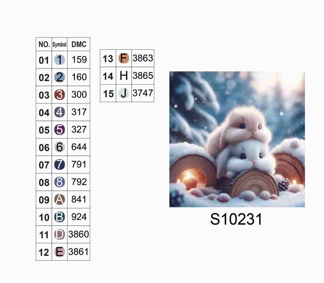 Алмазна мозаїка "Зайчики взимку", 20*20см, на рамці, в кор. 21*21*2,5см, ТМ Dreamtoys