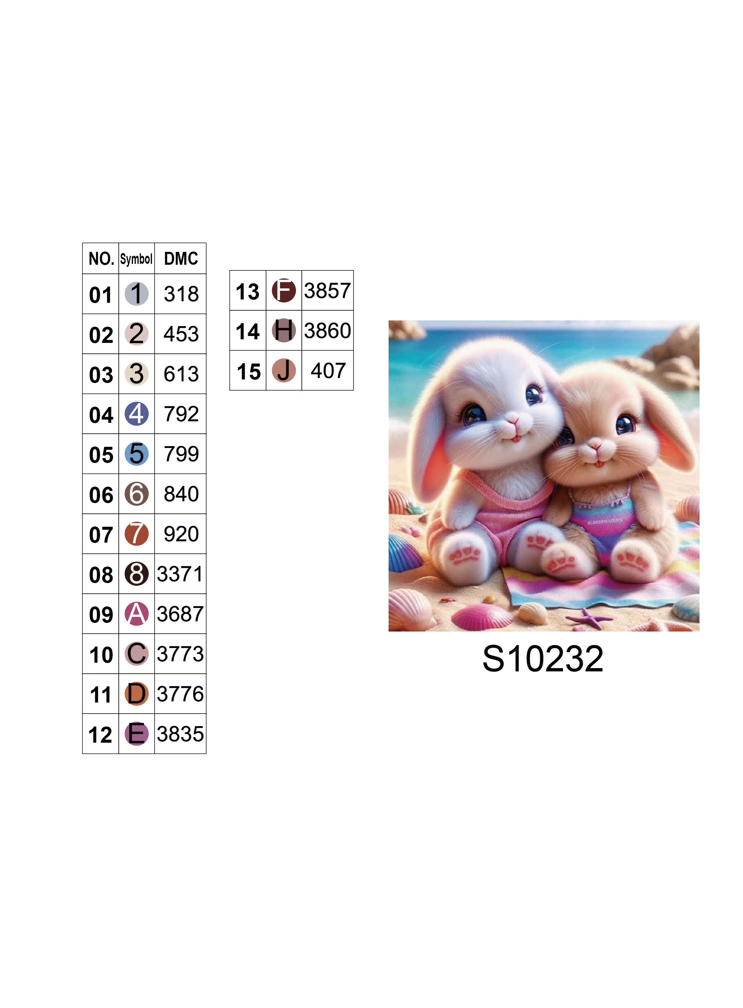 Алмазная мозаика "Зайки на пляже", 20*20см, на рамке, в кор. 21*21*2,5см, ТМ Dreamtoys