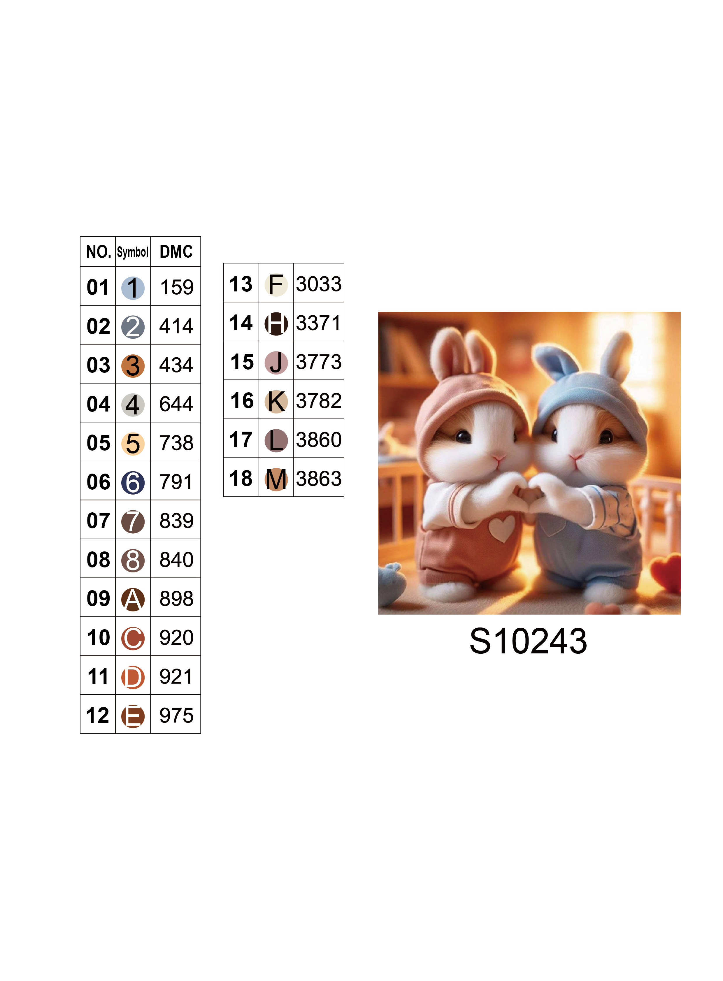 Алмазна мозаїка "Милі зайчики", 20*20см, на рамці, в кор. 21*21*2,5см, ТМ Dreamtoys