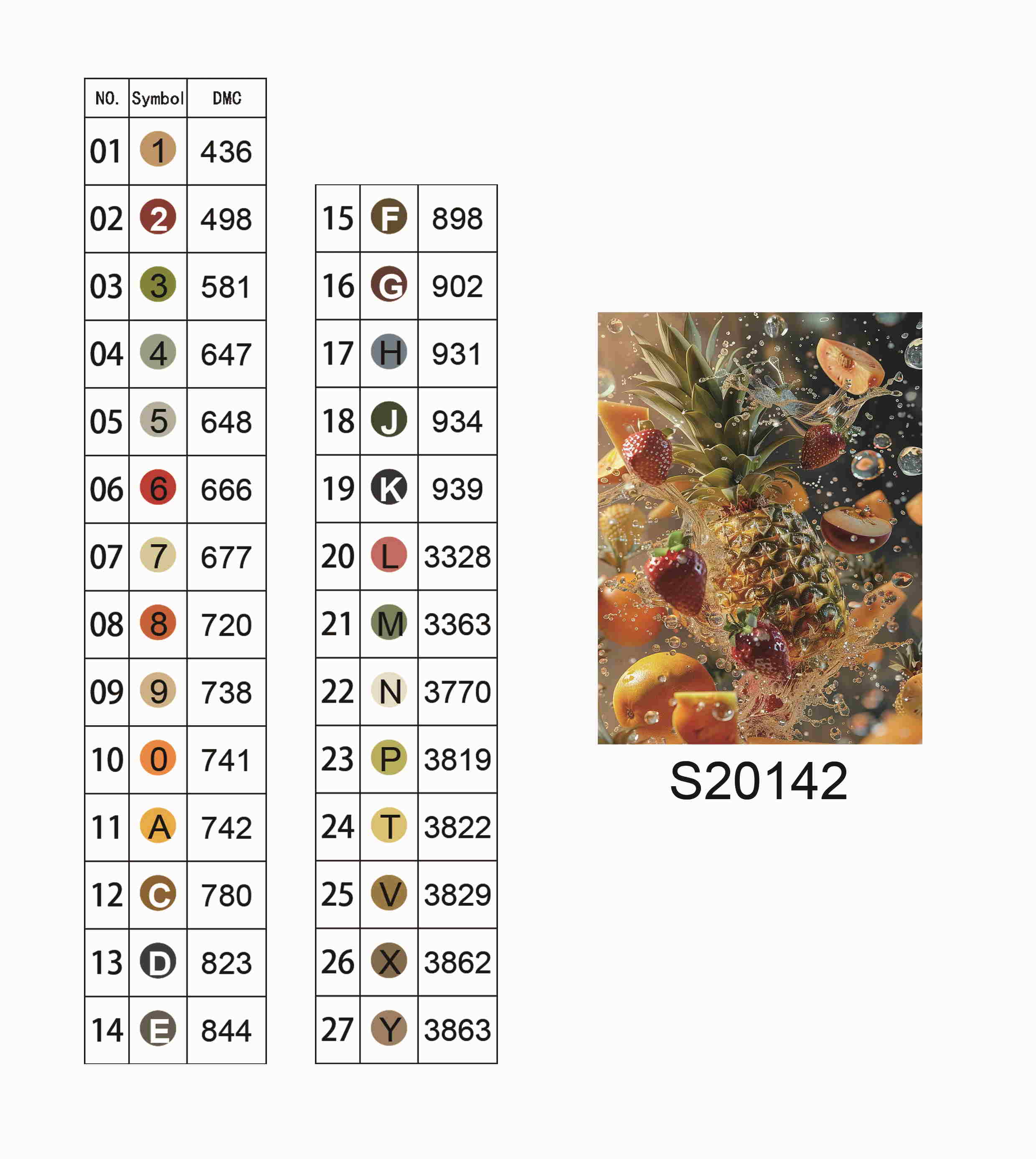 Алмазная мозаика "Фруктовый всплеск", 30*40см, на рамке, в кор. 31*41*2,5см, ТМ Dreamtoys