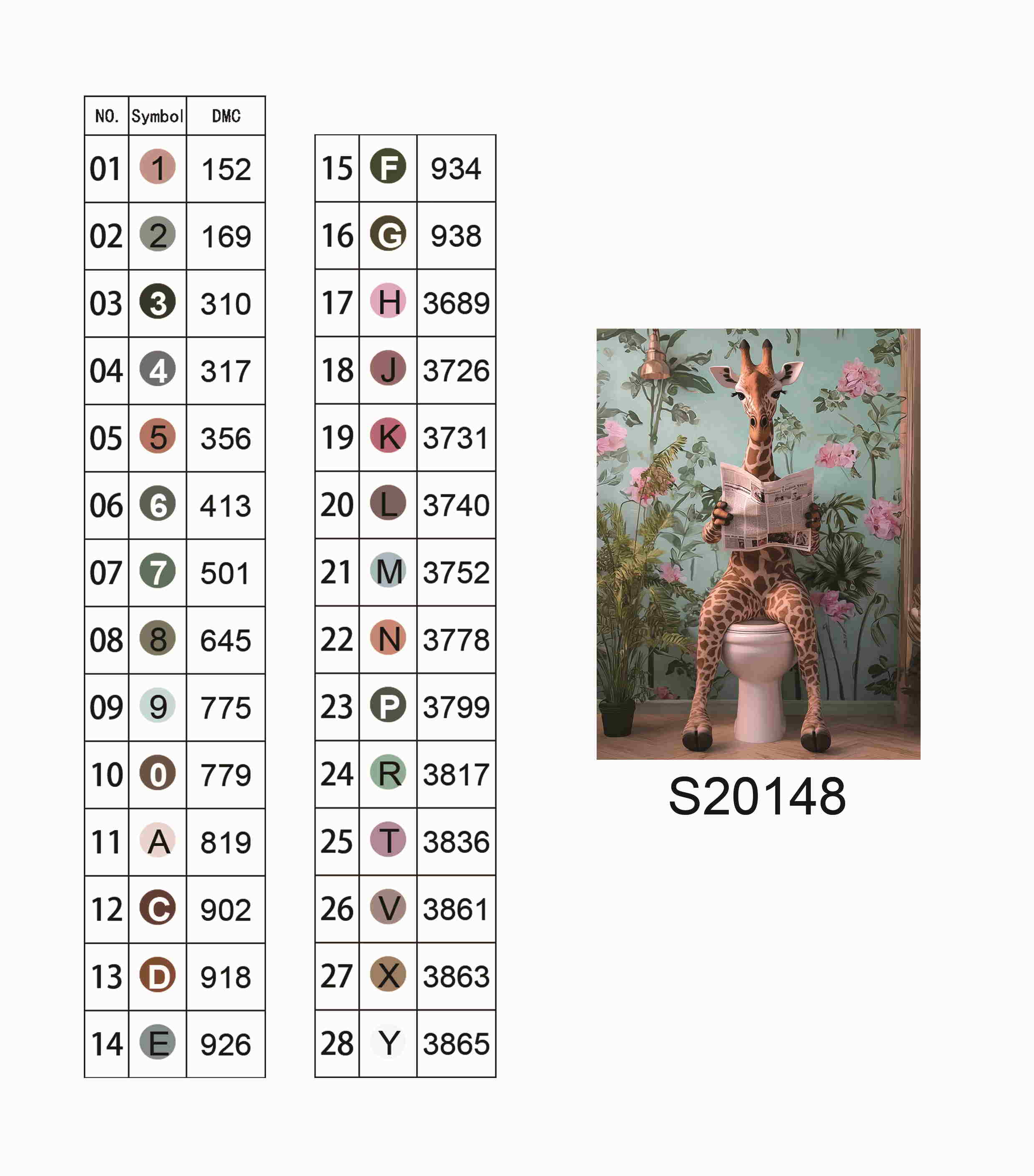 Алмазная мозаика "Жираф в ванной", 30*40см, на рамке, в кор. 31*41*2,5см, ТМ Dreamtoys