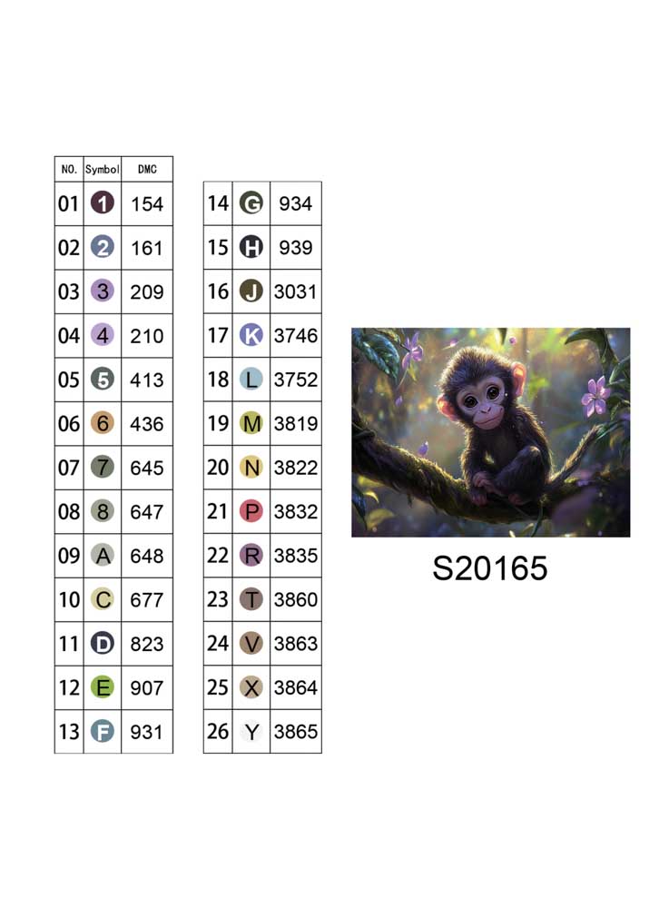Алмазная мозаика "Обезьянка в джунглях", 30*40см, на рамке, в кор. 31*41*2,5см, ТМ Dreamtoys