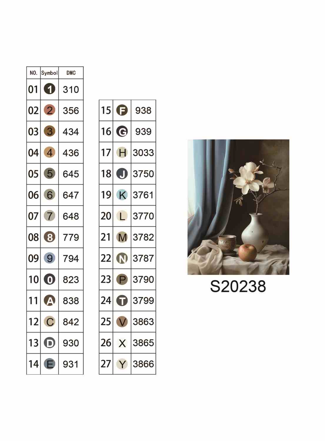 Алмазная мозаика "Натюрморт с магнолией", 30*40см, на рамке, в кор. 31*41*2,5см, ТМ Dreamtoys