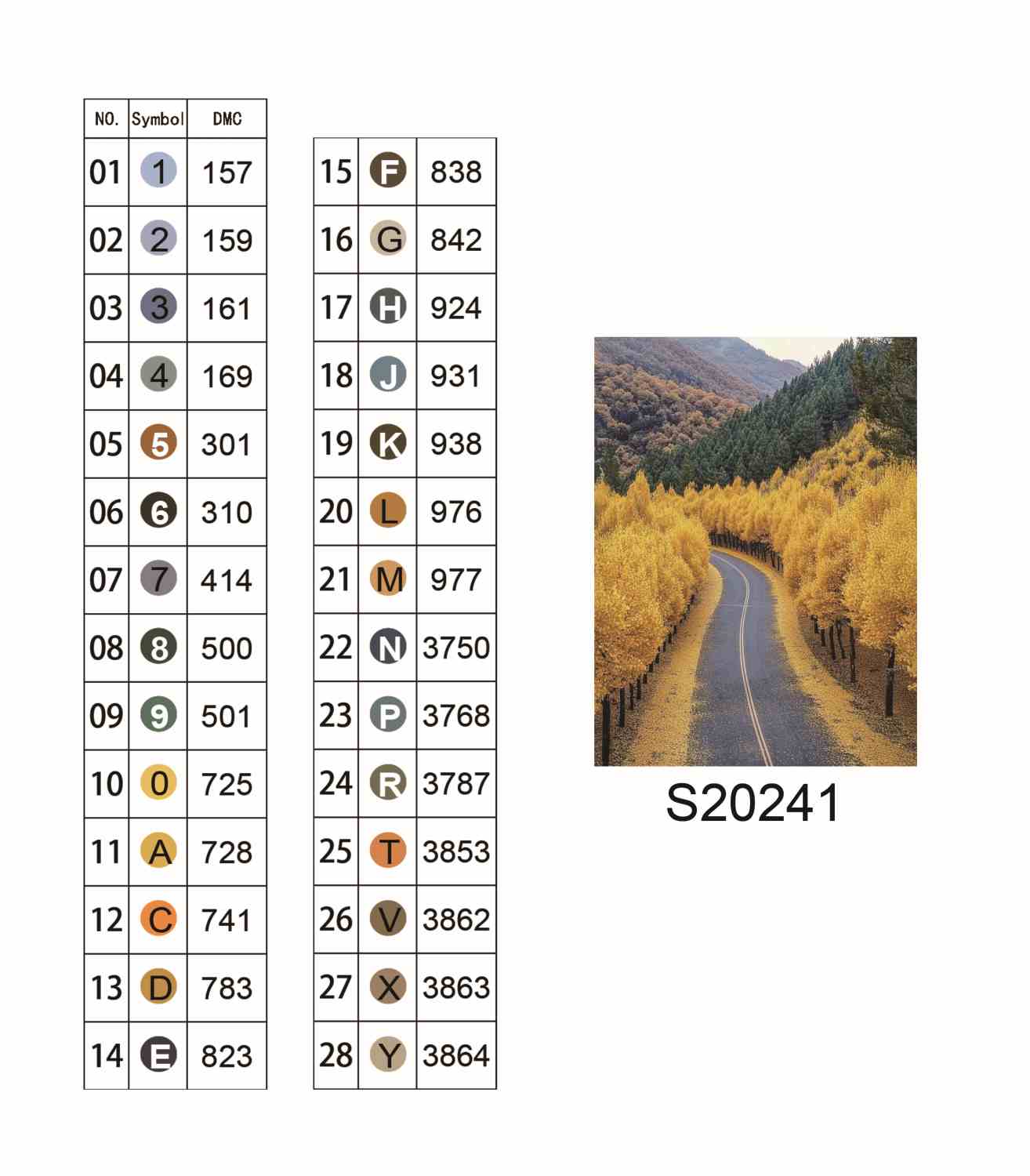 Алмазна мозаїка "Осіння дорога", 30*40 см, на рамці, в кор. 31*41*2,5 см, ТМ Dreamtoys