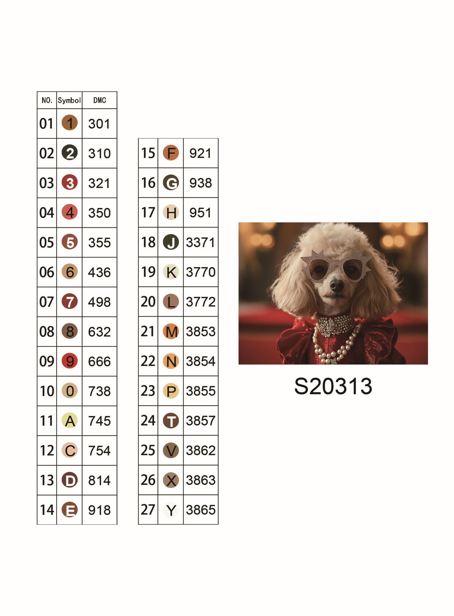 Алмазна мозаїка "Елегантний пудель", 30*40см, на рамці, в кор. 31*41*2,5см, ТМ Dreamtoys