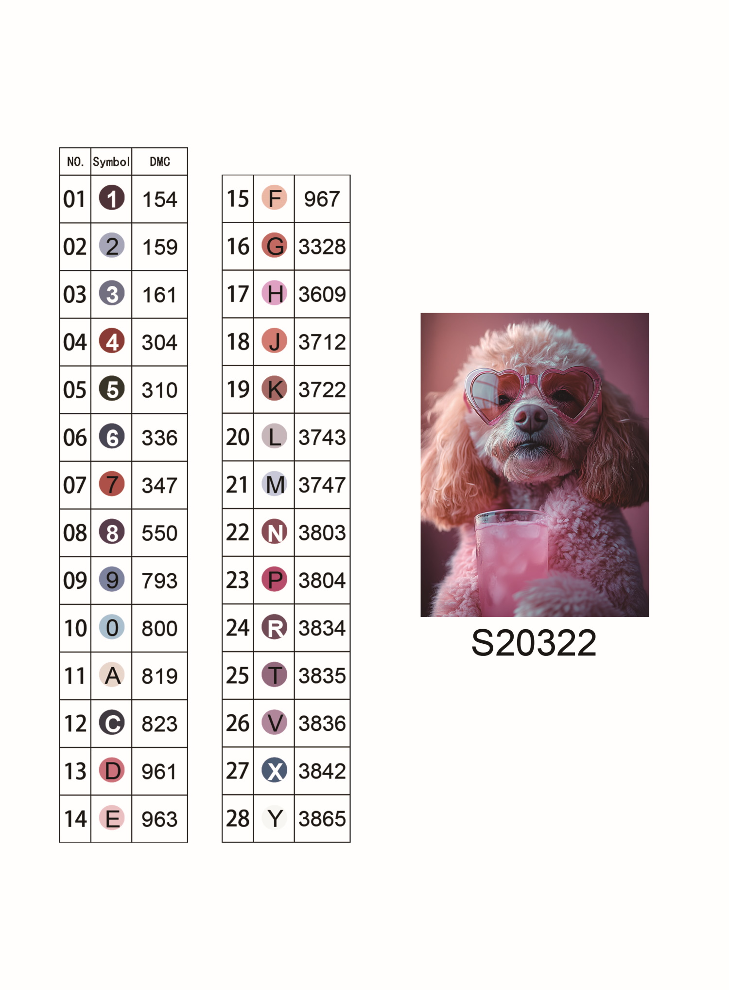 Алмазная мозаика "Гламурный пудель", 30*40см, на рамке, в кор. 31*41*2,5см, ТМ Dreamtoys