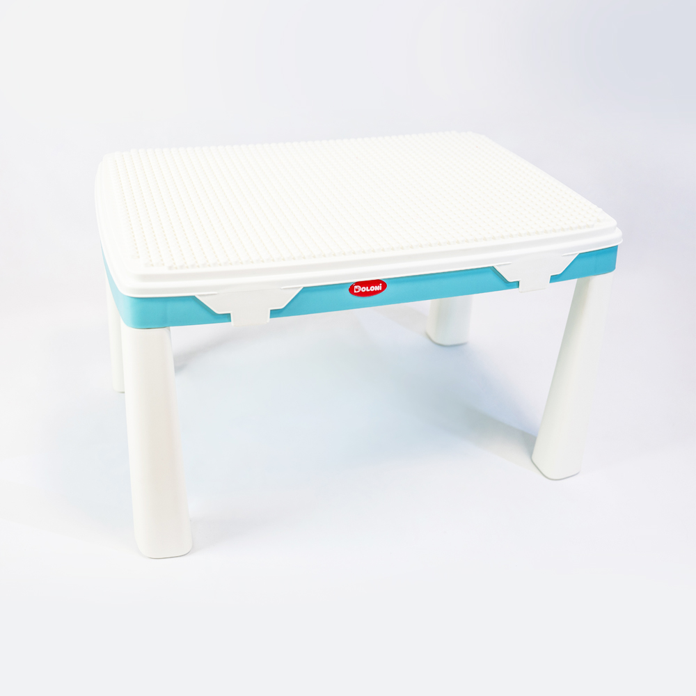 Набор "Играем и учимся" (в наборе стол, стул, конструктор Аквапарк / Парк развлечений / Мост 486 детали в контейнере для хранения), кор. 85*58*22см, ТМ Долони, Україна