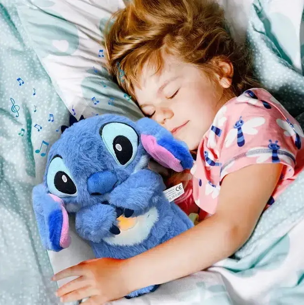 Мягкая игрушка Дышащий Стич, для сладких снов 28см на батарейках