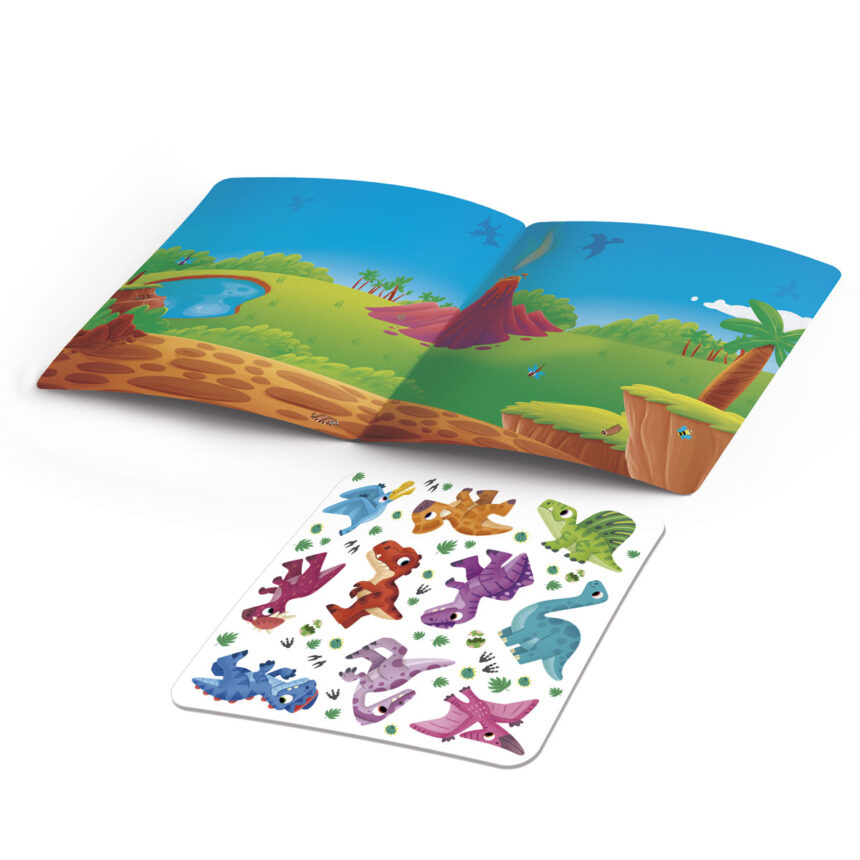 Набір для творчості з  наліпками "Динозаври", пак.19*17см , ТМ Vladi Toys, Україна