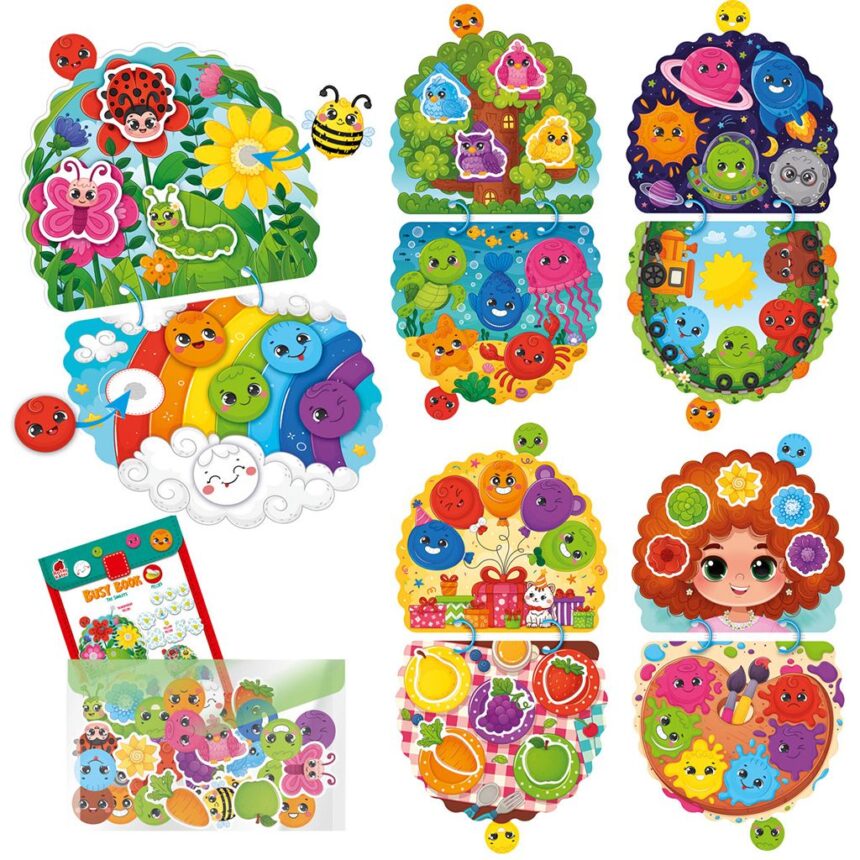 Игра развивающая Roter Kafer с липучками. Бізі Бук. Смайлики, в кор. 22*22*6см, ТМ Vladi Toys, Украина