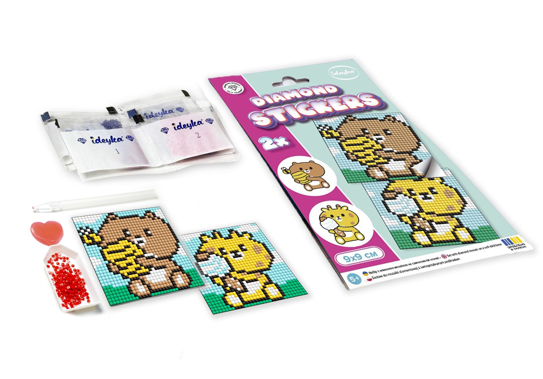 Алмазная мозаика на самоклеющейся основе для детей "Профессии. Врач" 9х9см, термопакет, ТМ Идейка, Украина