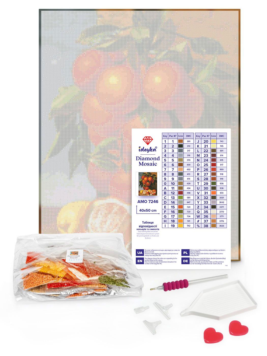 Алмазна мозаїка "Колір пристрасті" 40х50см, термопакет, ТМ Ідейка, Україна