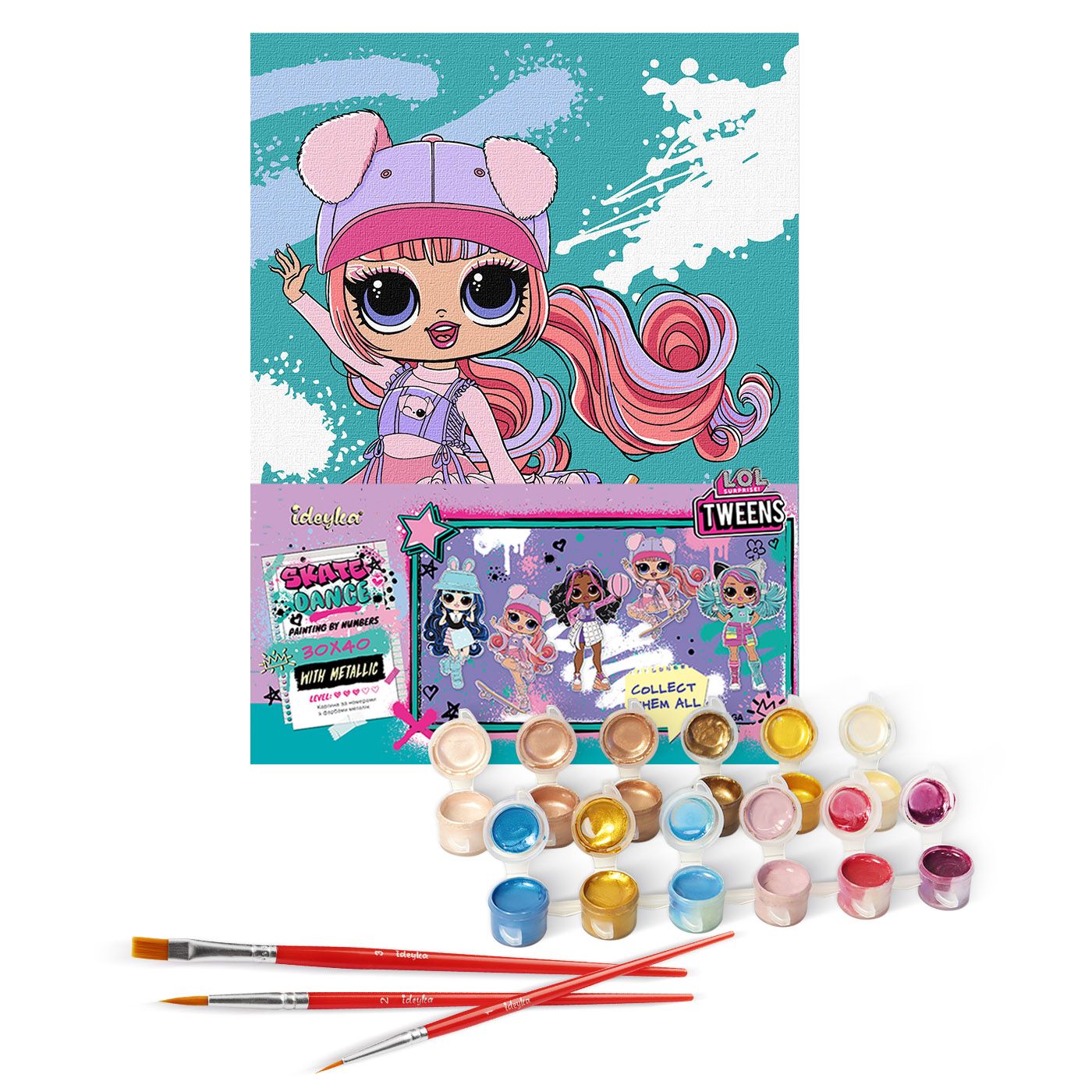 Картина по номерам для детей "Tweens LOL Skate Dance Ali Dance" 30х40см, термопакет, ТМ Идейка, Украина