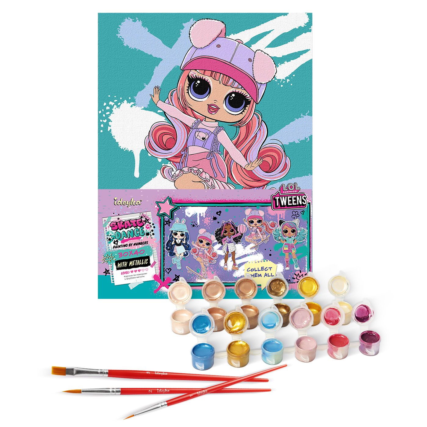 Картина по номерам для детей "Tweens LOL Skate Dance Ali Dance" 30х40см, термопакет, ТМ Идейка, Украина
