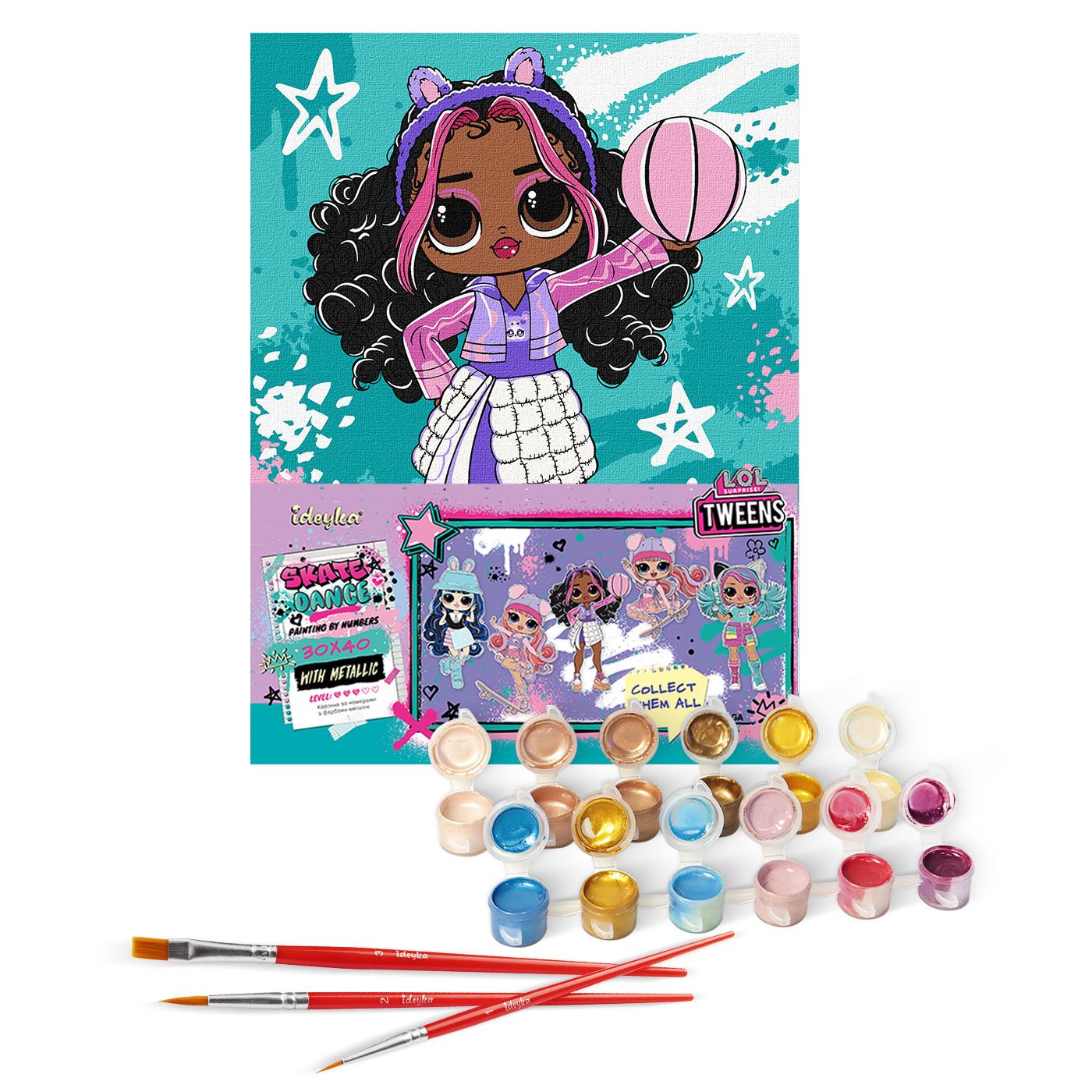 Картина по номерам для детей "Tweens LOL Skate Dance Hoops Cutie" 30х40см, термопакет, ТМ Идейка, Украина