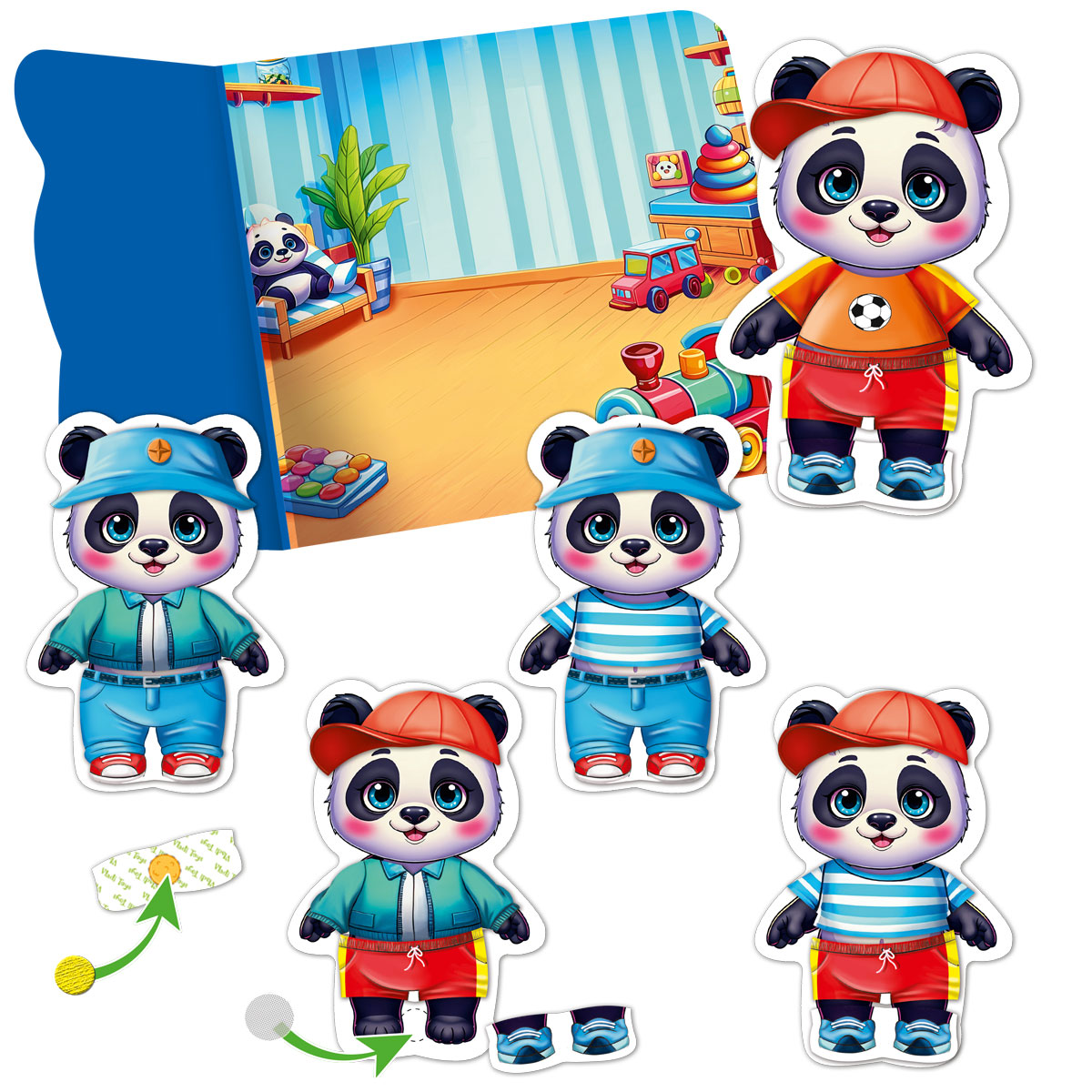 Гра розвиваюча з липучками "Панда", ТМ Vladi Toys, Україна