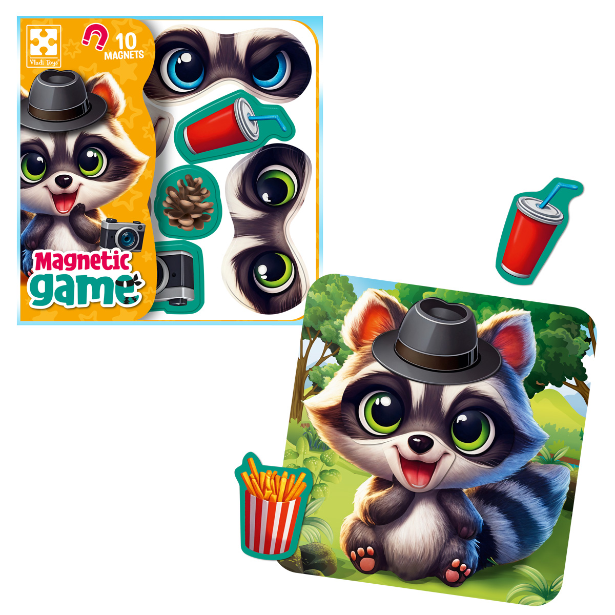 Игра развивающая магнитная "Эмоции Єнота" (укр), ТМ Vladi Toys, Украина