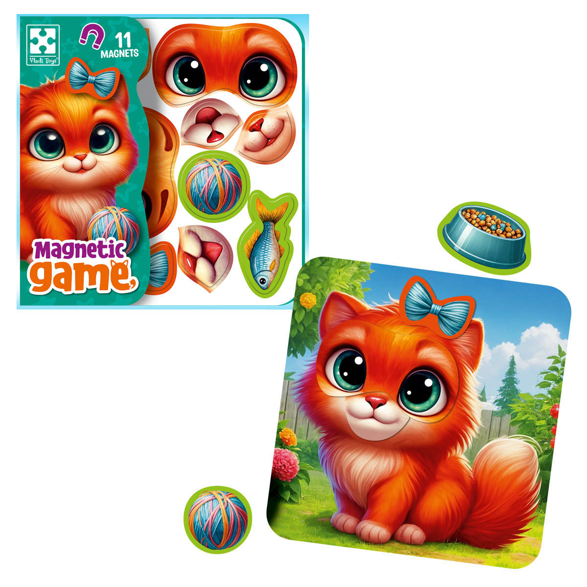 Игра развивающая магнитная "Эмоции Кошеняти" (укр), ТМ Vladi Toys, Украина