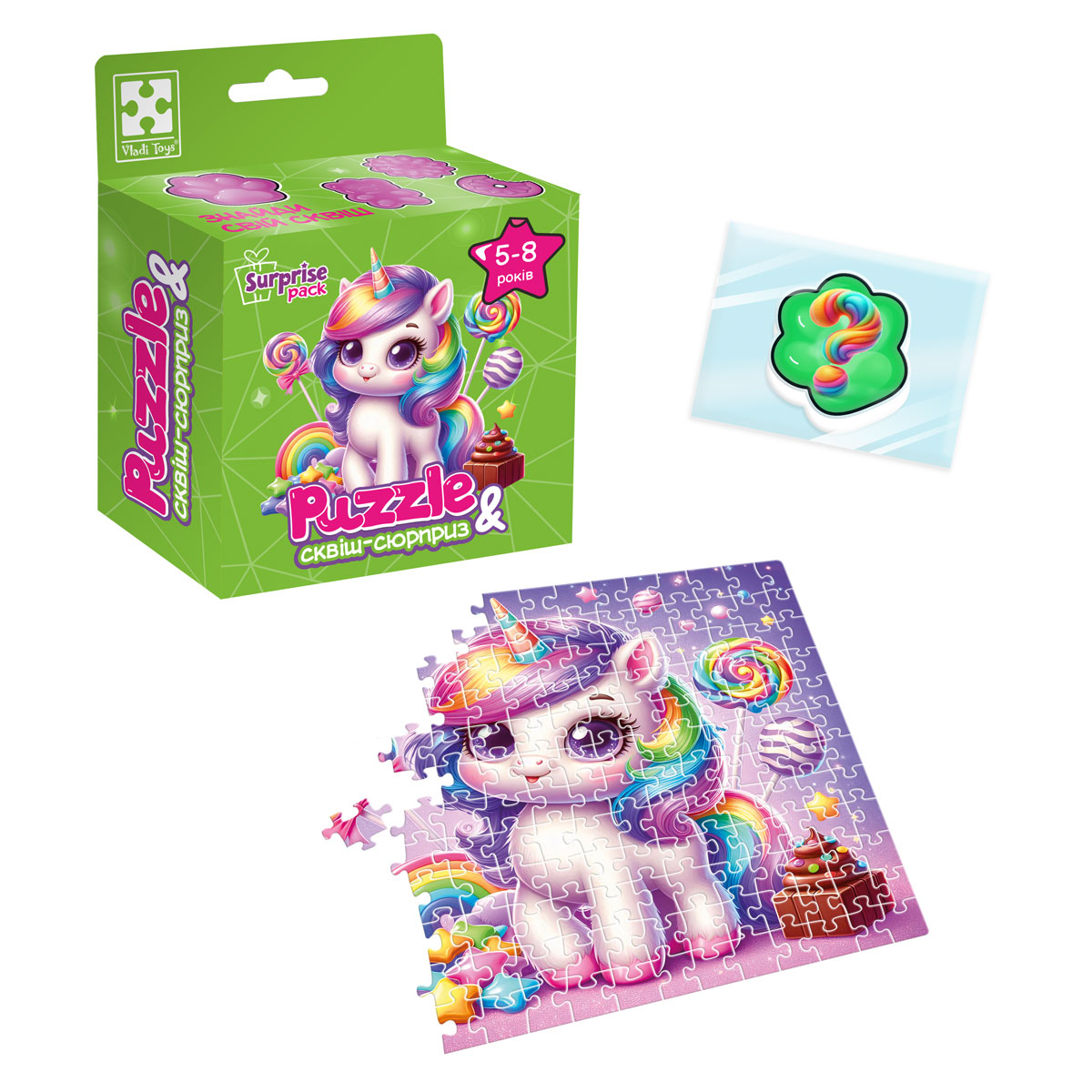 Игра развивающая пазлы с сюрпризом "Единорожка" 2 (укр), ТМ Vladi Toys, Украина