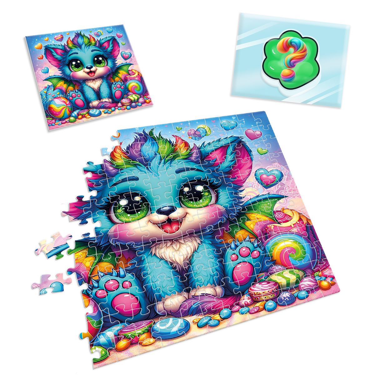 Игра развивающая пазлы с сюрпризом "Бірюзовий дракончик" (укр), ТМ Vladi Toys, Украина