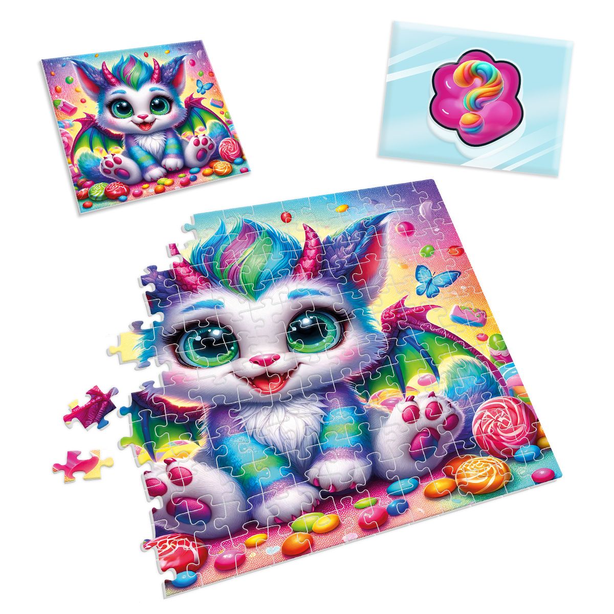 Игра развивающая пазлы с сюрпризом "Кольоровий дракончик" (укр), ТМ Vladi Toys, Украина