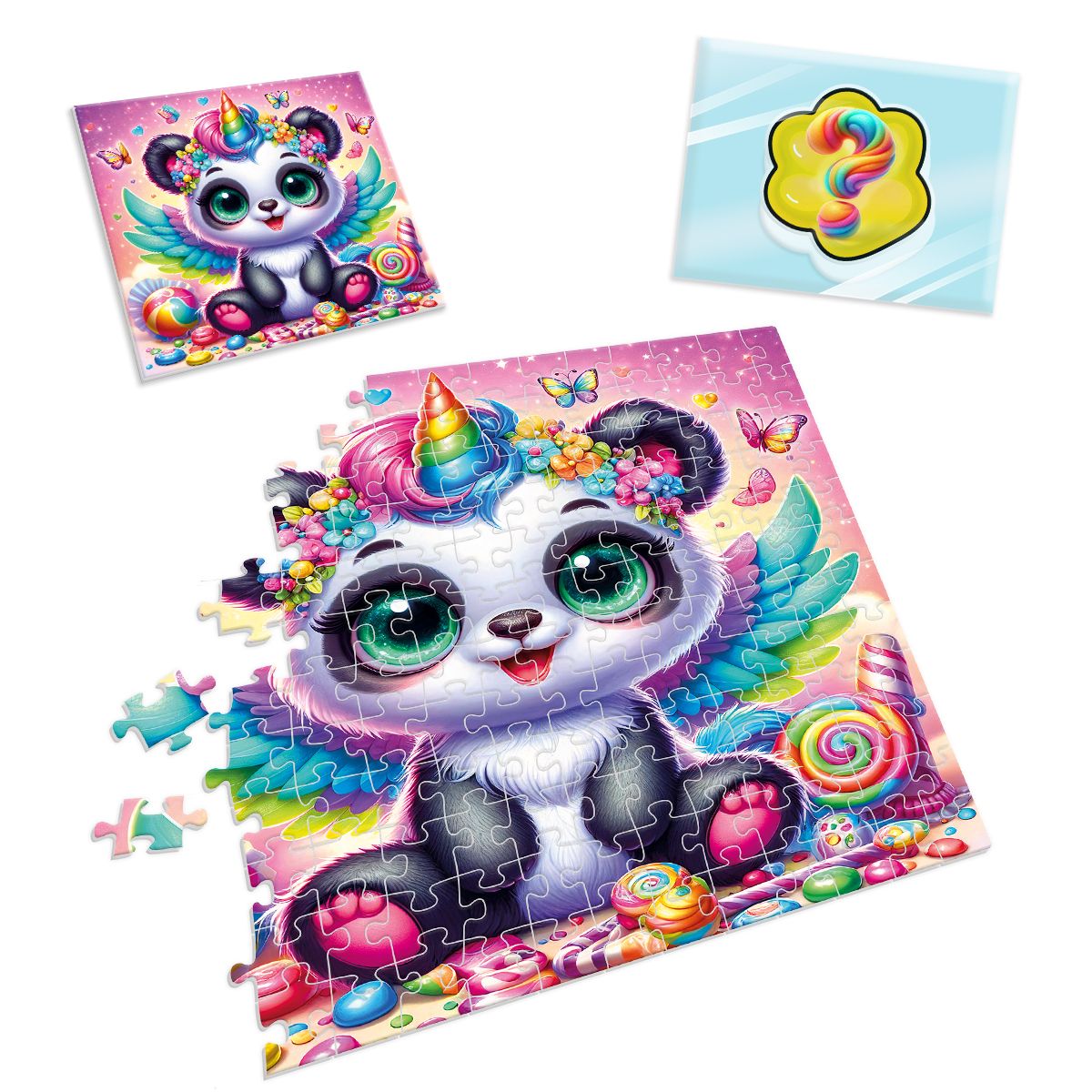 Игра развивающая пазлы с сюрпризом "Панда-єдиноріжка" (укр), ТМ Vladi Toys, Украина