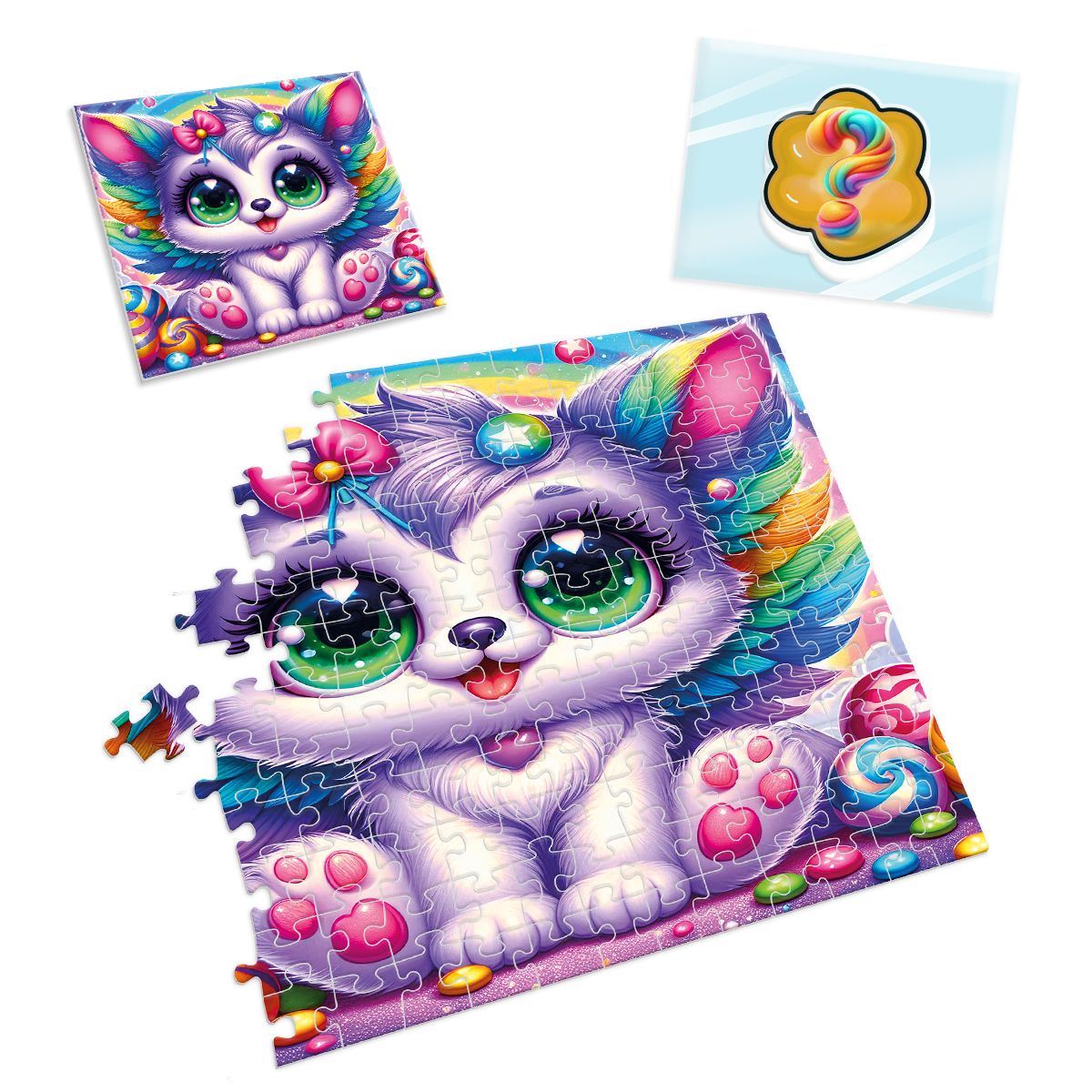 Игра развивающая пазлы с сюрпризом "Кошеня з крилами" (укр), ТМ Vladi Toys, Украина