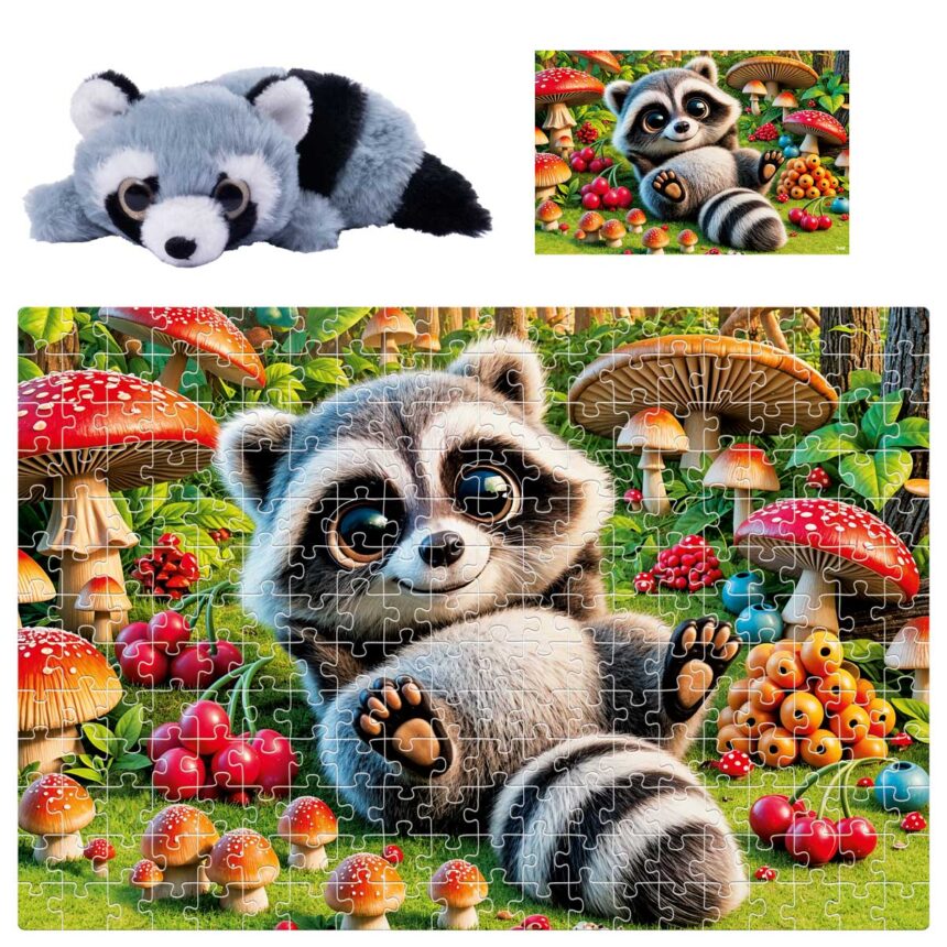 Пазлы De.tail. Єнотик 260 деталей, ТМ Vladi Toys, Украина